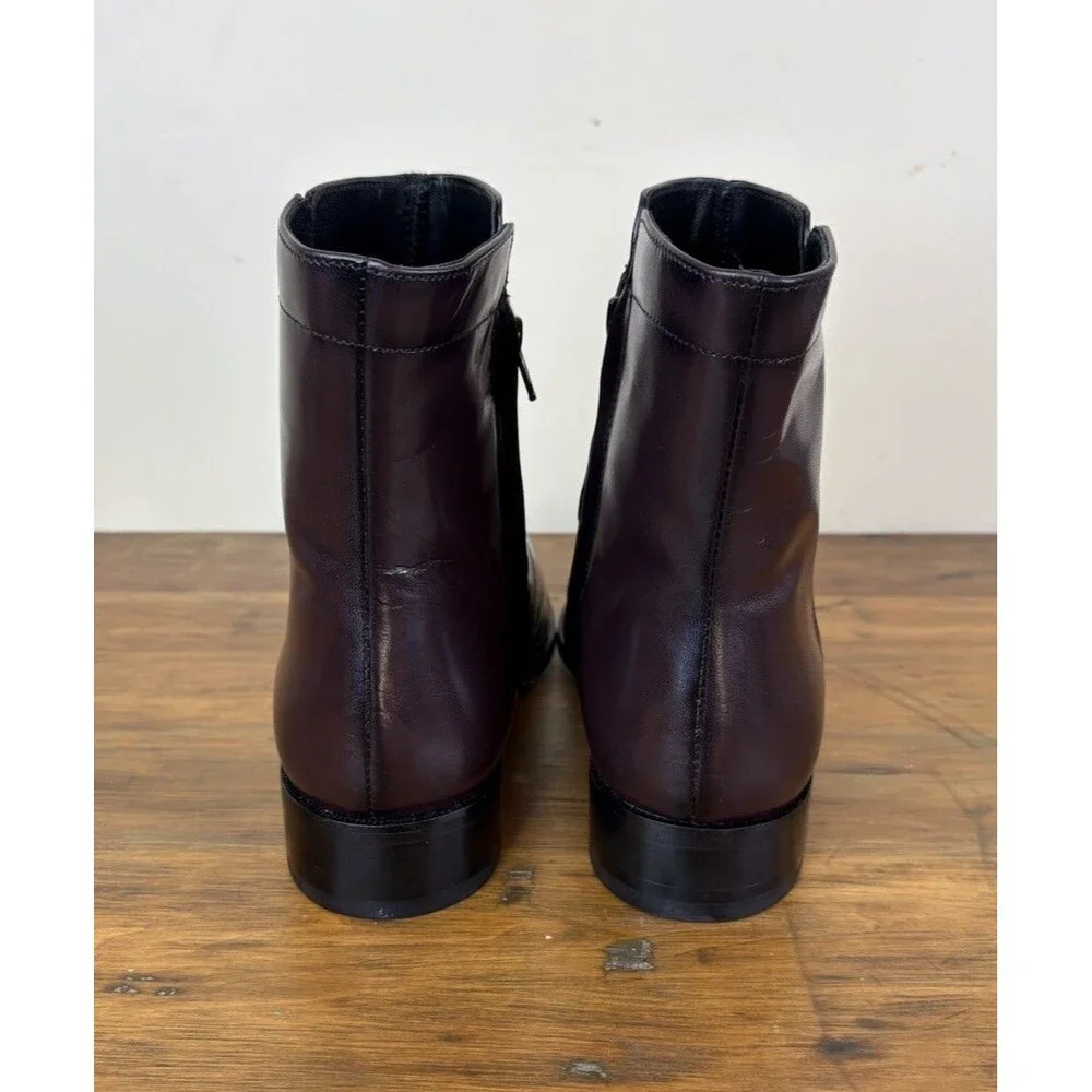Florsheim Essex Men's Boots 9.5 EEE Extra Wide Dark Cherry Leather Zipper 17074